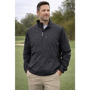 Walter Hagan Men’s Large Golf Jacket 1/2 Zip Pullover Convertible Sleeves Arms